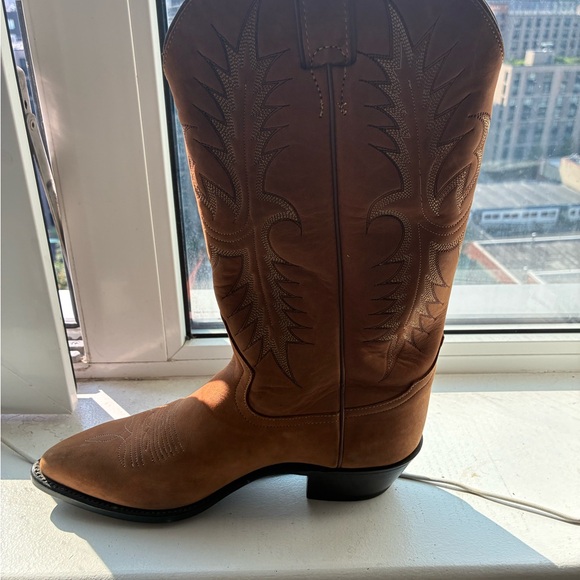 Tony Lama Other - Tony Lama Tan/Brown Western Stitch-Pattern Boots